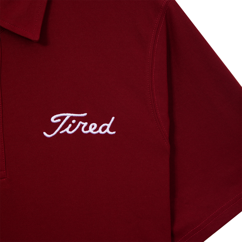 Tired Skateboards 'Golf' Polo (Burgundy)