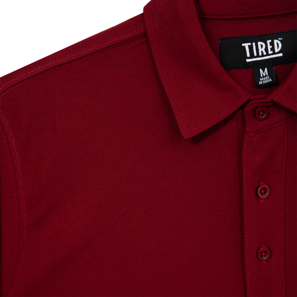 Tired Skateboards 'Golf' Polo (Burgundy)