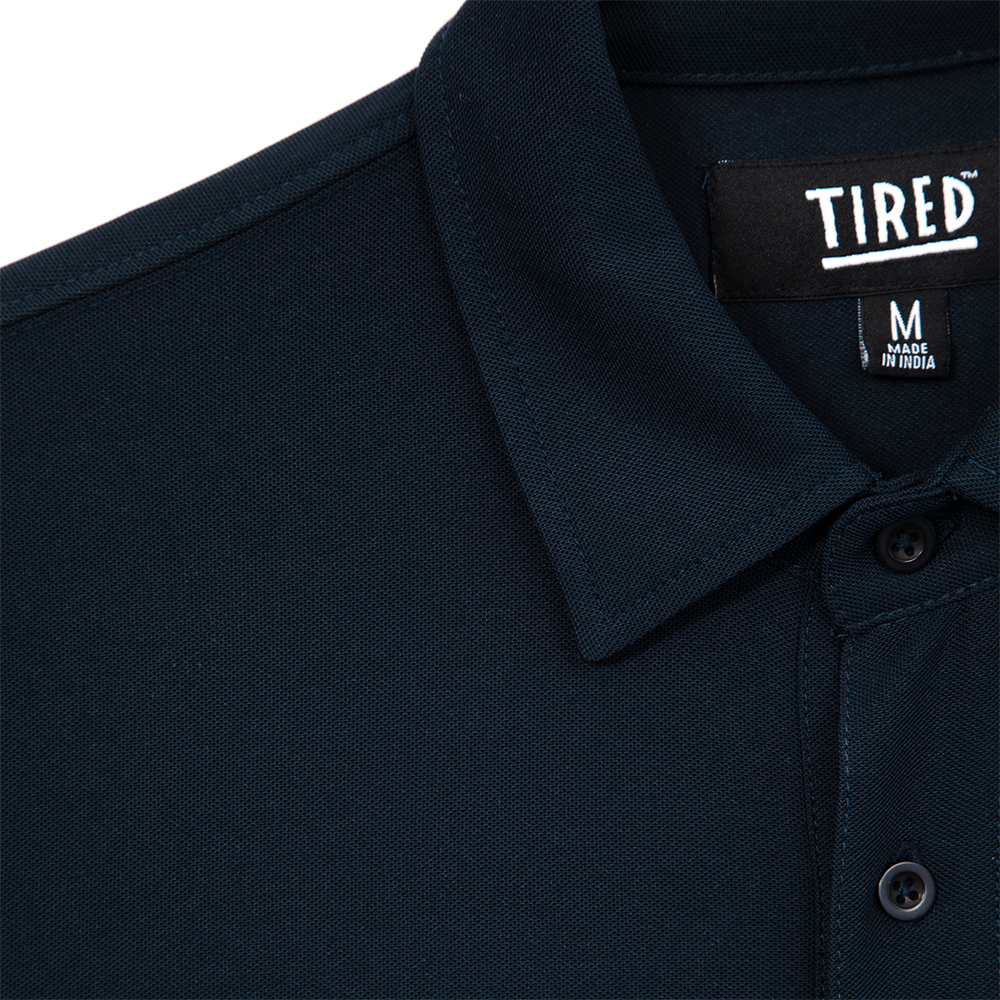 Tired Skateboards "Golf" Polo T-Shirt (Navy Blue)