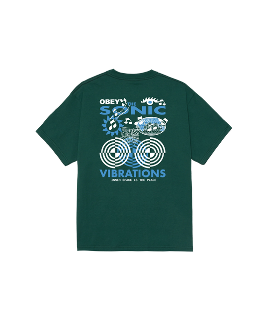 OBEY SONIC VIBRATIONS CLASSIC T-SHIRT (RAIN FOREST)
