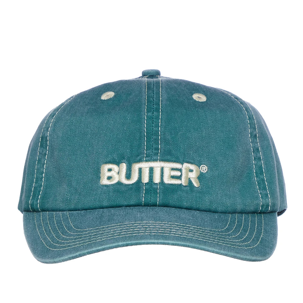 Butter Goods 'Rounded Logo' 6 Panel Cap (Washed Ocean)
