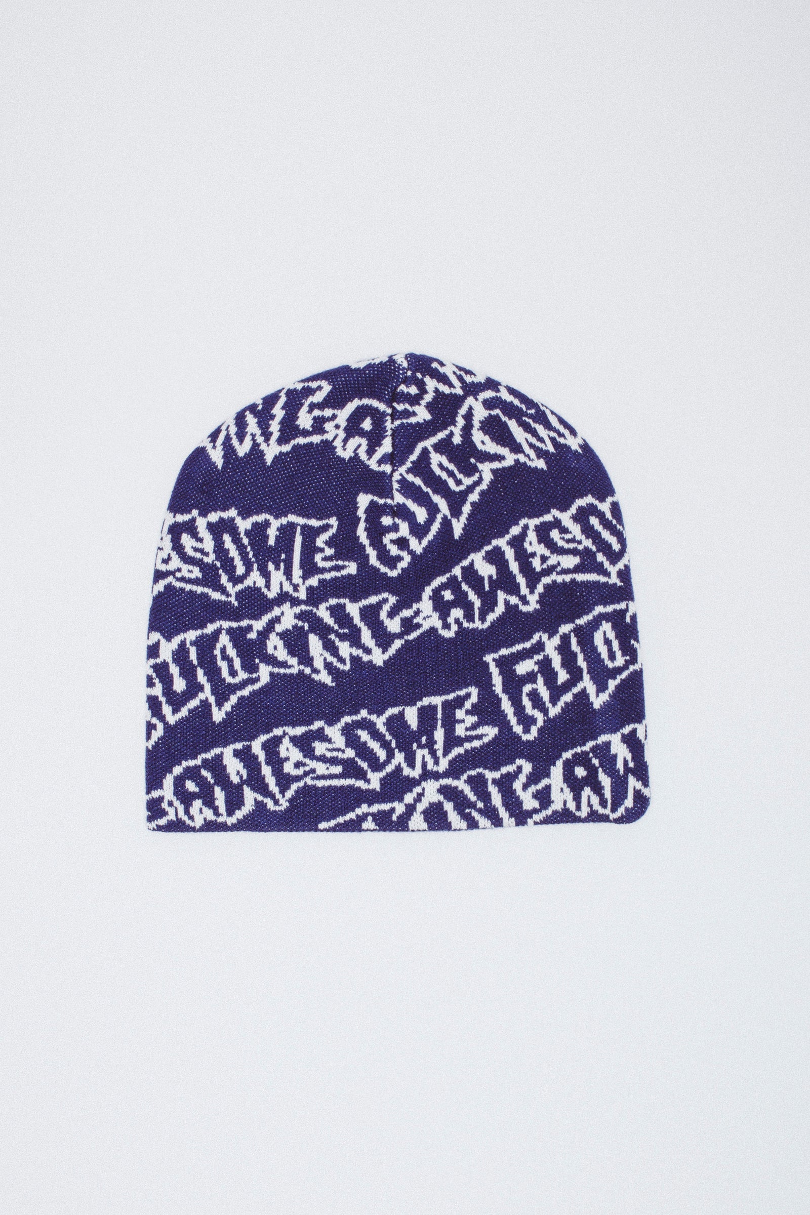 FA World Entertainment 'FA Stamp Repeat Skully' Beanie (Navy/White)