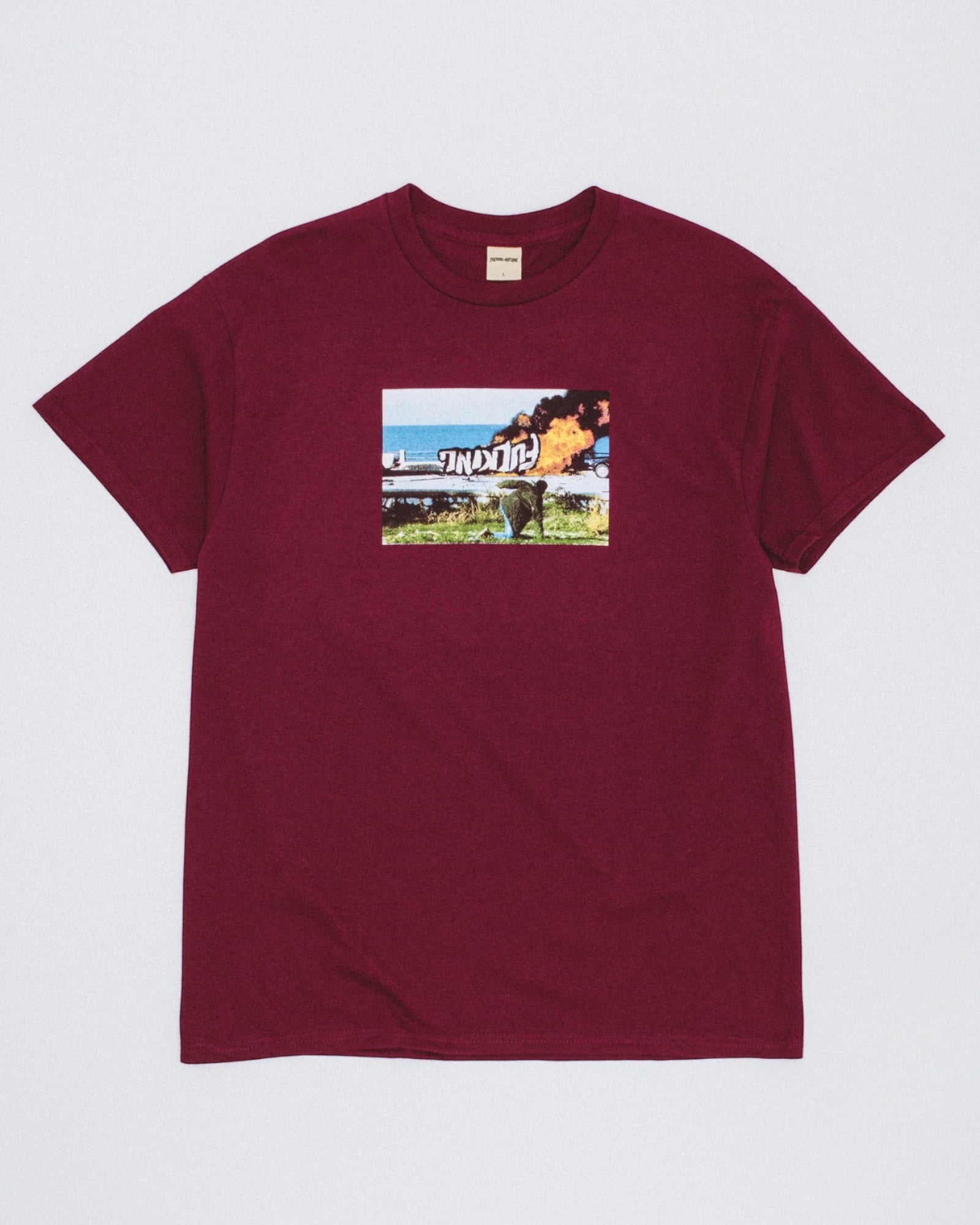 FA World Entertainment 'Car Burn' T-Shirt (Maroon)