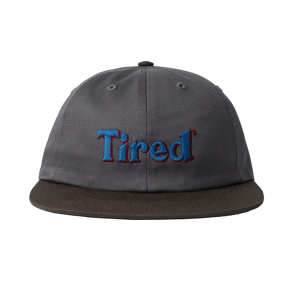 Tired Skateboards 'Two Tone Logo' 6 Panel Cap (Grey/Brown)