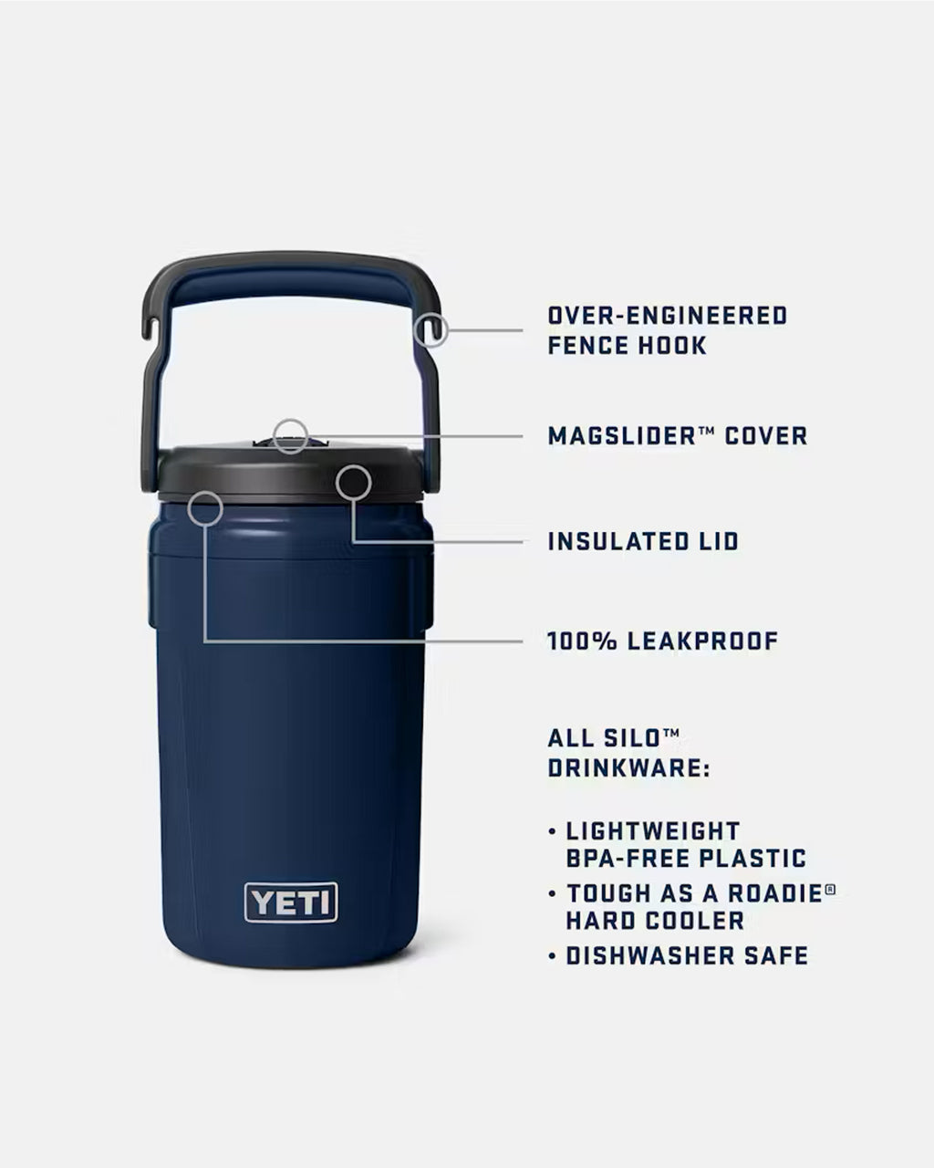 YETI Silo '40 OZ Jug With Magslider Straw Cap' (Black)