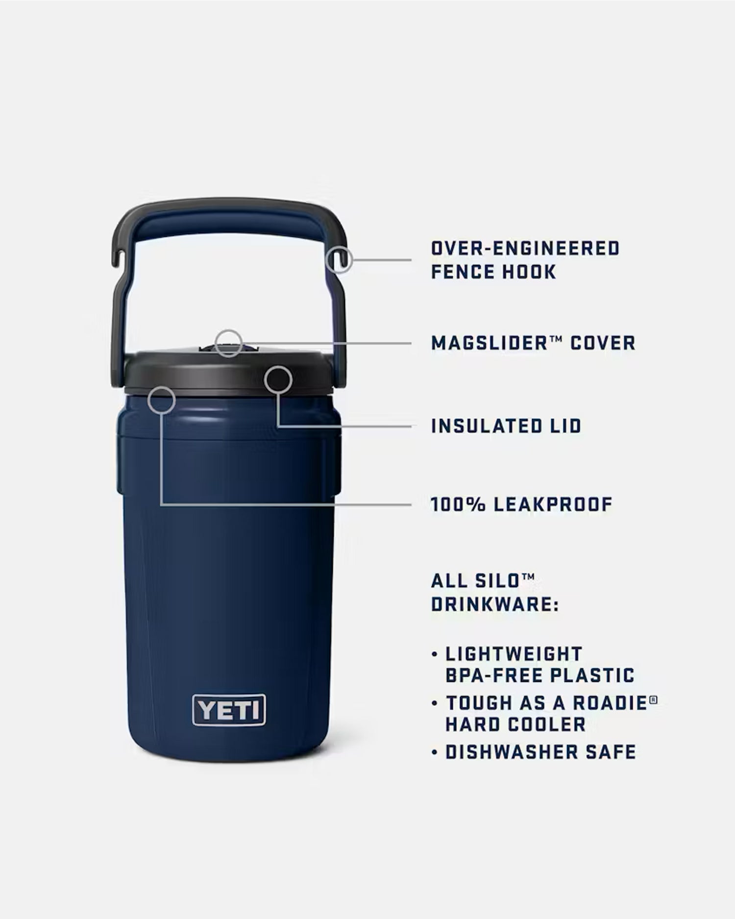 YETI Silo '40 OZ Jug With Magslider Straw Cap' (Black)