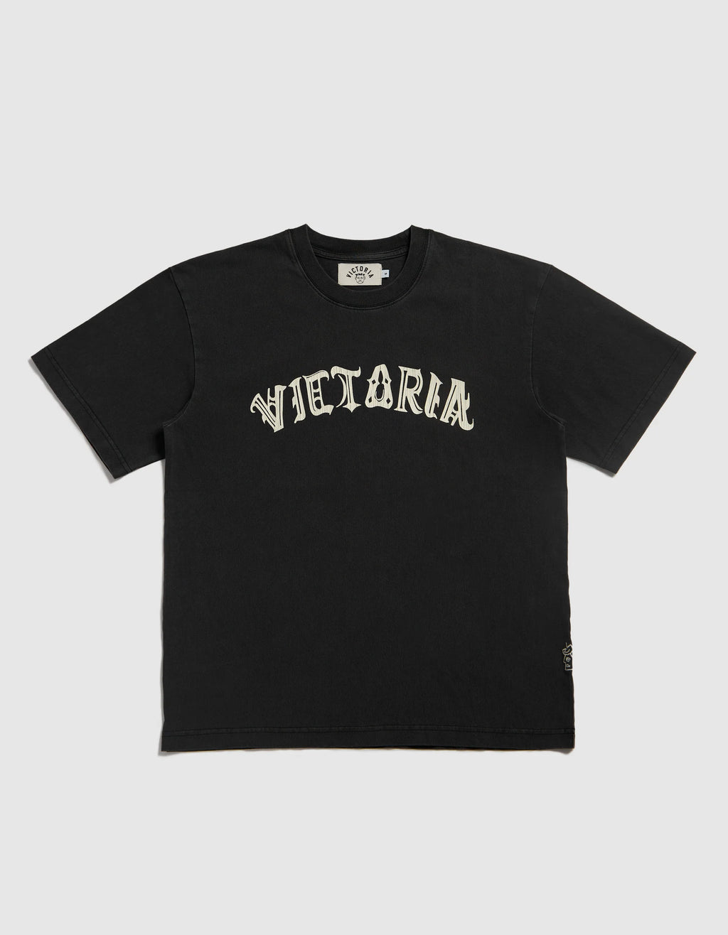 VICTORIA 'Hand-Drawn Gothic' T-Shirt (Washed Black)