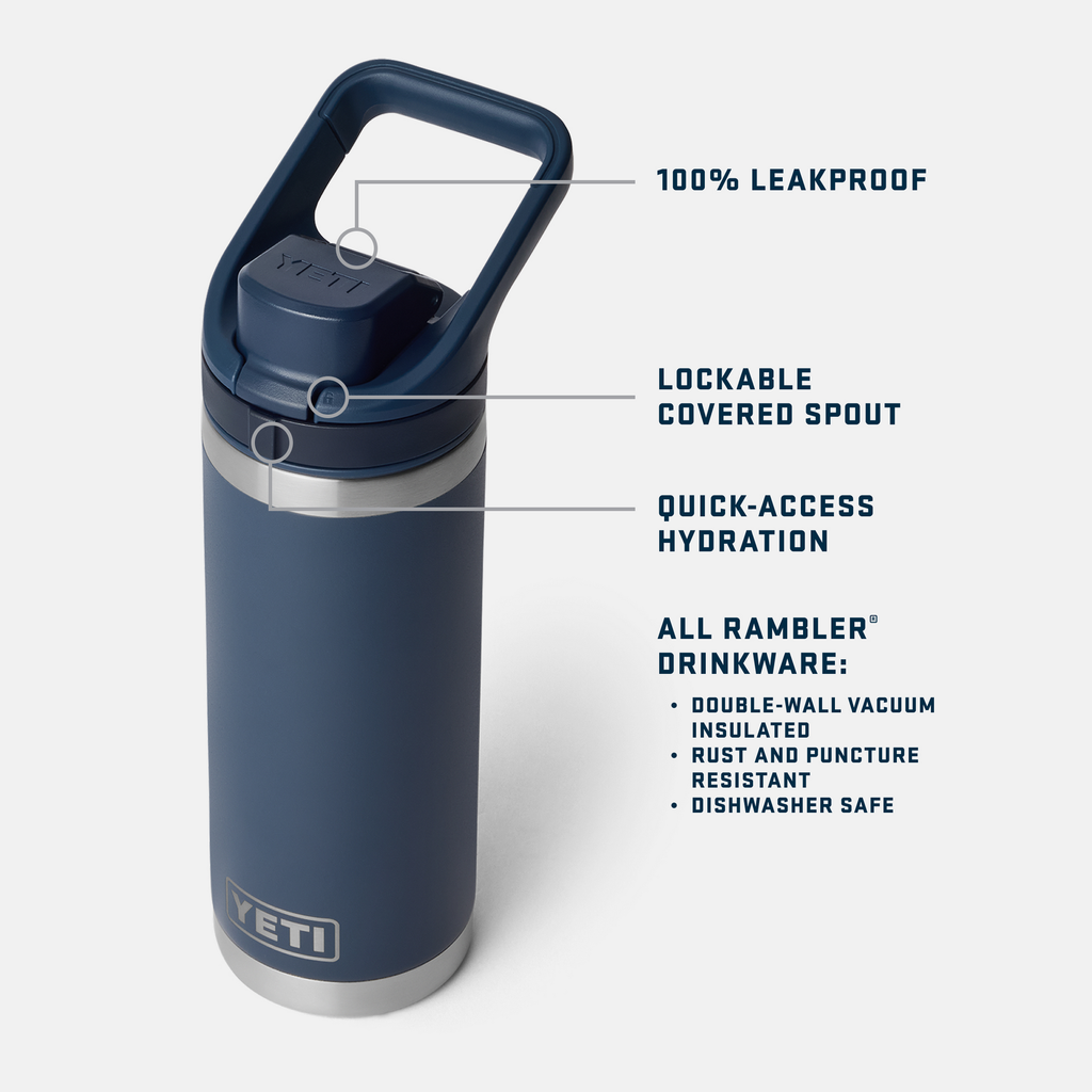 YETI 'Rambler 18 OZ' Water Bottle with Color-Matched Flip Chug Cap (Pace Purple)