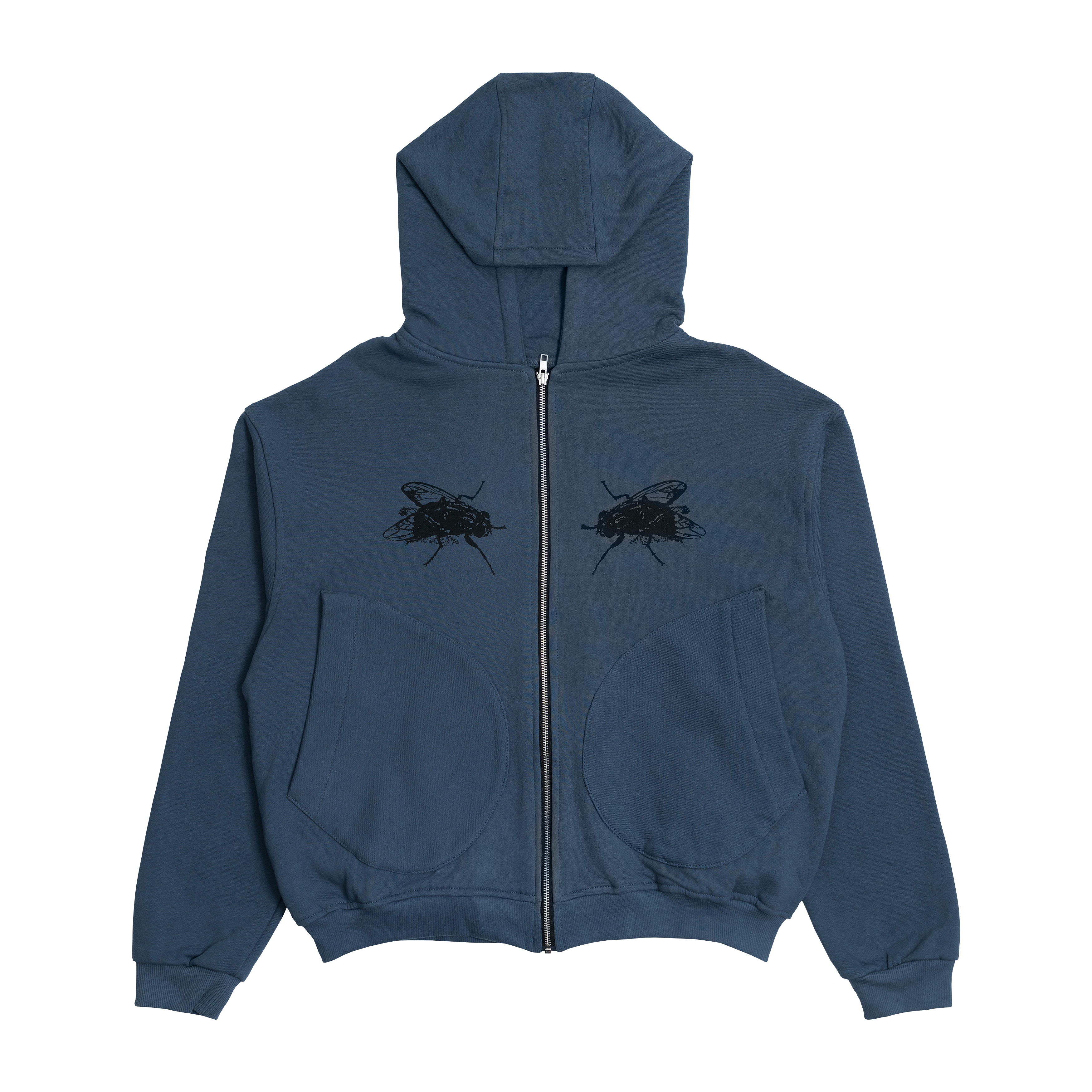 TY 'Creative War' Zip-Up Hoodie (Dusty Blue)