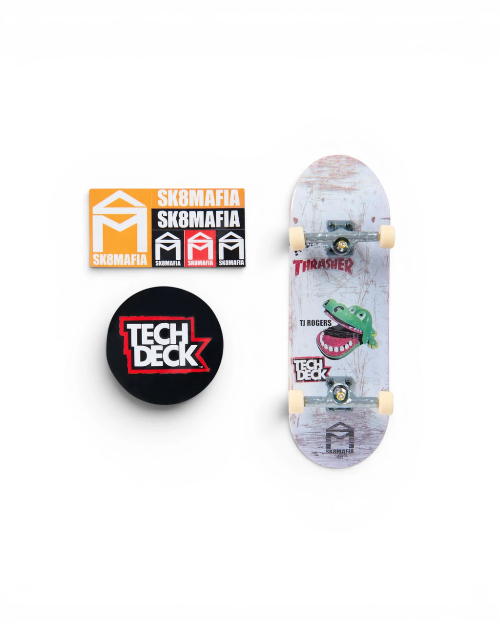 Tech Deck (Thrashed Series) 'SK8MAFIA (TJ Rogers) Happy' Fingerboard