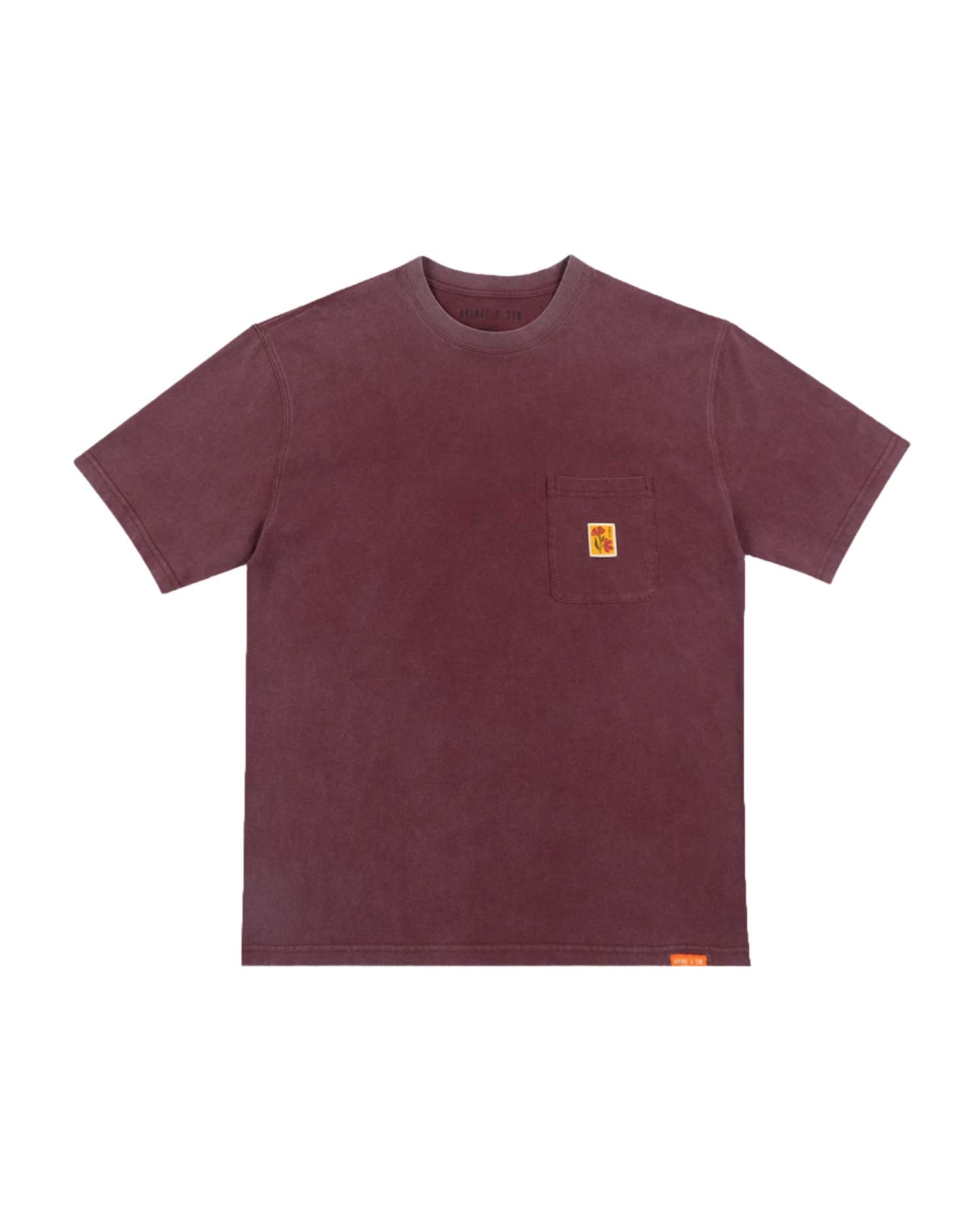 Avenue & Son 'Washed Pocket' T-Shirt (Wine)