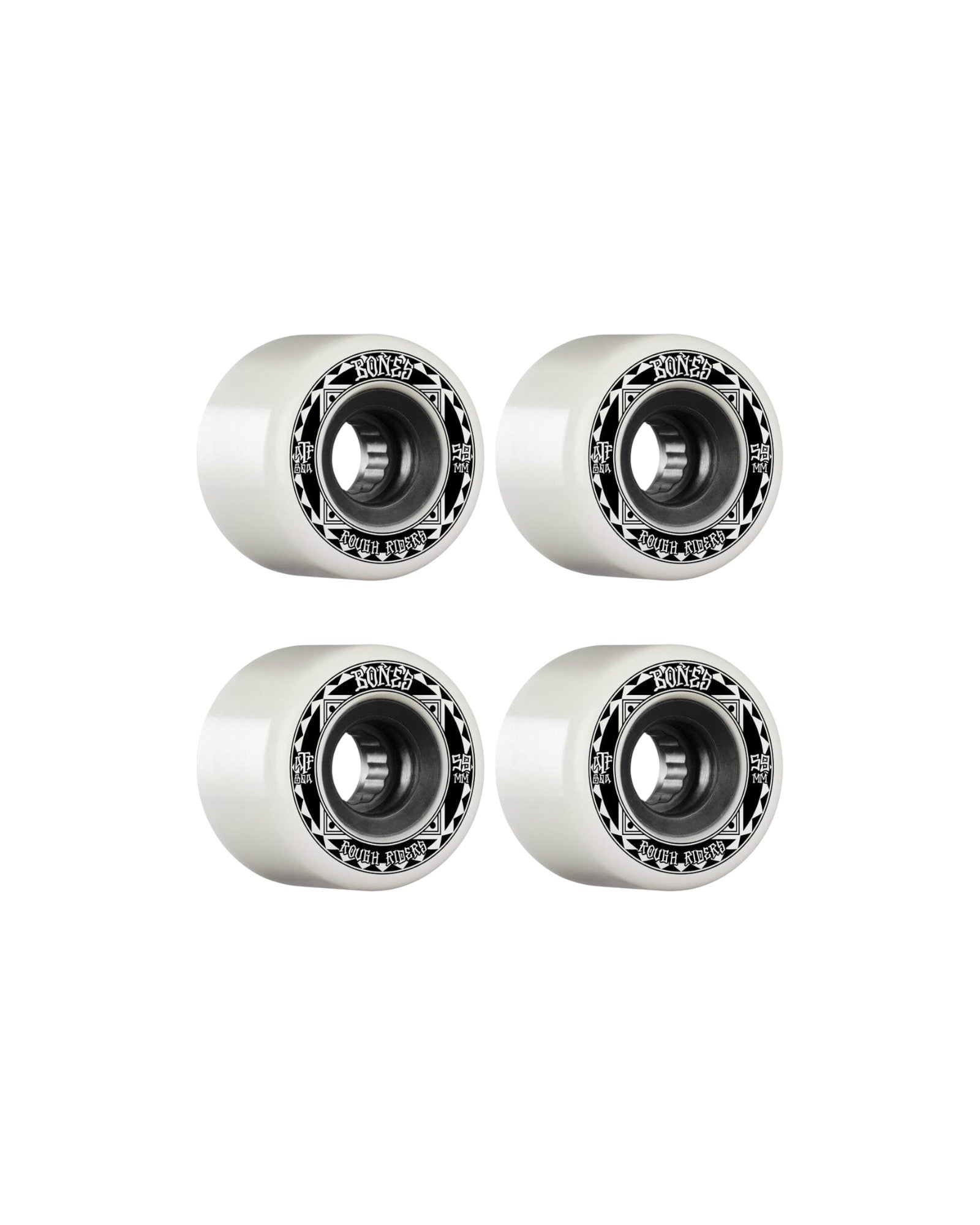 Bones 59mm (80a) 'ATF Rough Riders' Wheels (White)