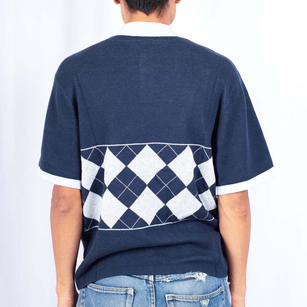 Pass~Port 'Tilde Stamp Knit' Polo (Navy)