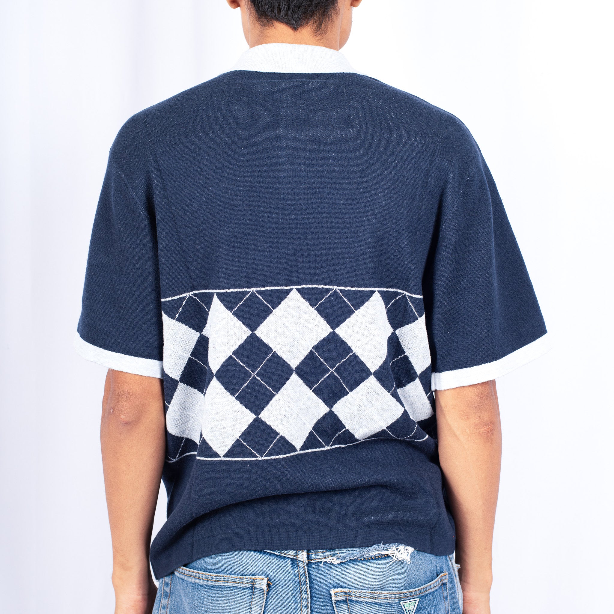 Pass~Port 'Tilde Stamp Knit' Polo (Navy)