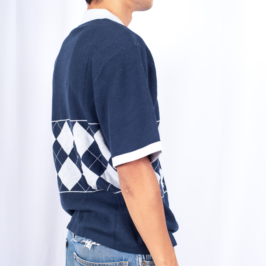Pass~Port 'Tilde Stamp Knit' Polo (Navy)