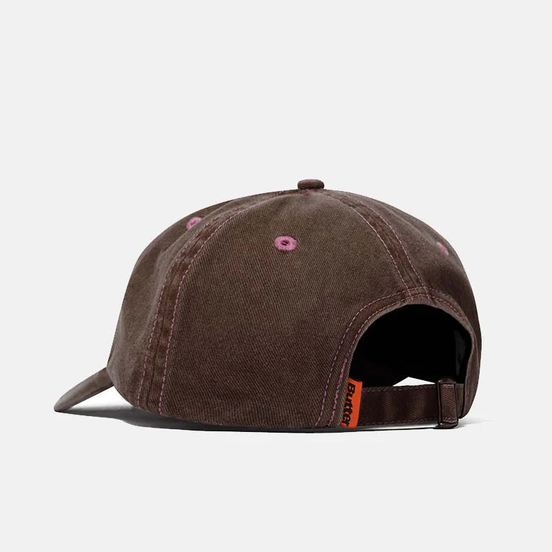 Butter Goods Rounded Logo 6 Panel Cap Washed Brown