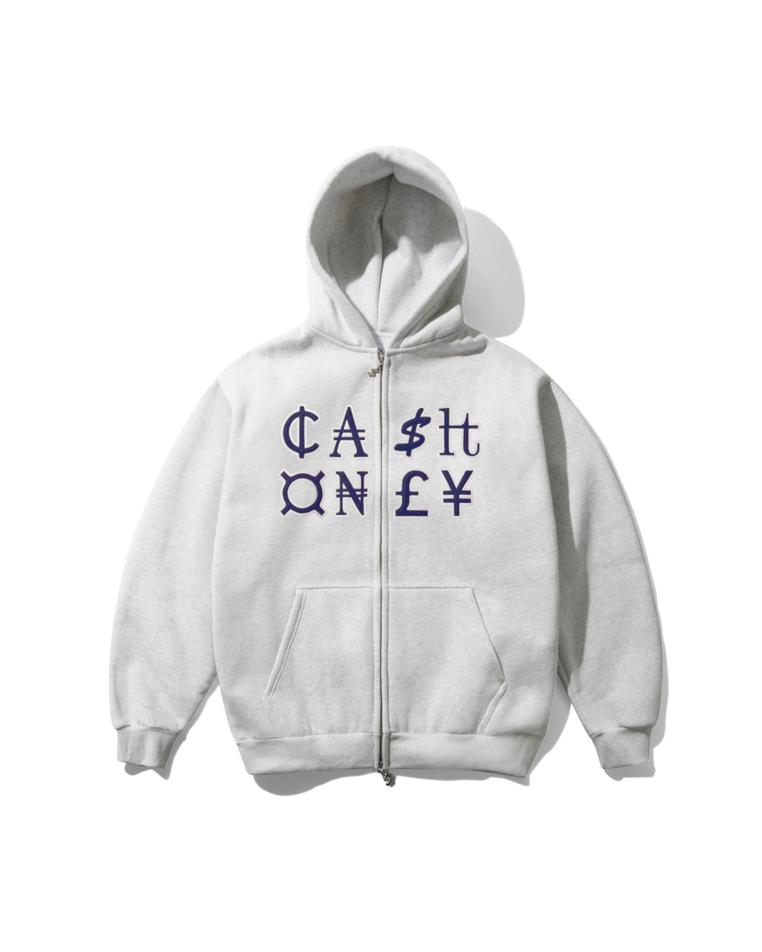 Cash Only 'Currency Zip-Thru' Hoodie (Ash)