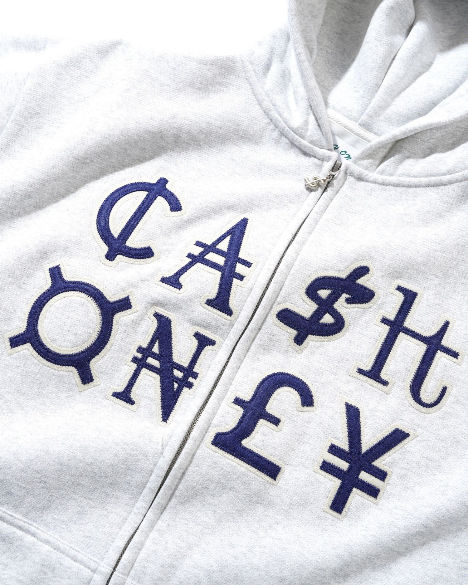 Cash Only 'Currency Zip-Thru' Hoodie (Ash)