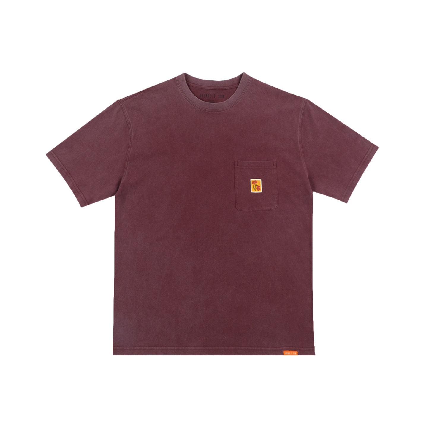 Avenue & Son "Washed Pocket Tee" (Wine)