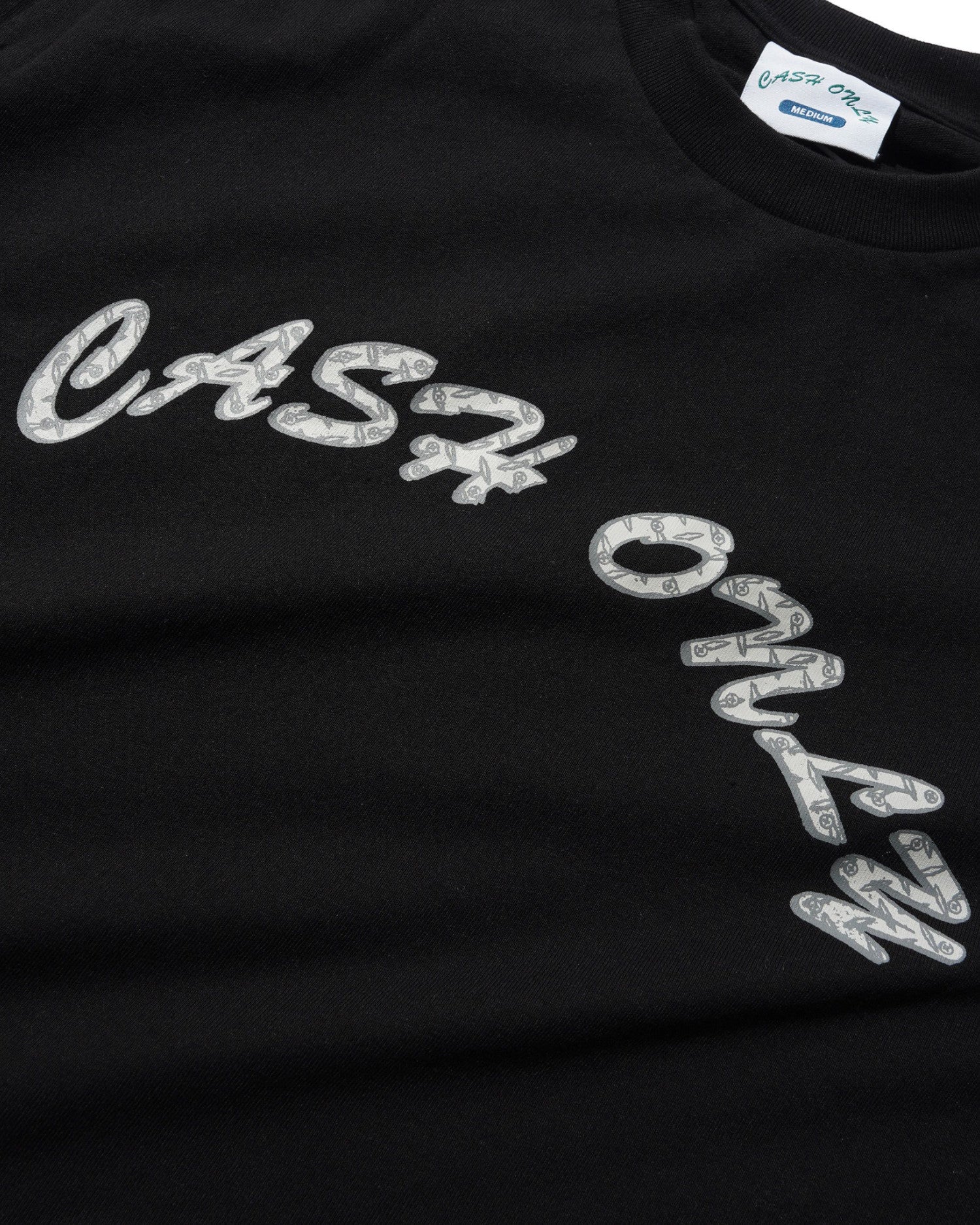 Cash Only 'Diamond Plate Logo' T-Shirt (Black)