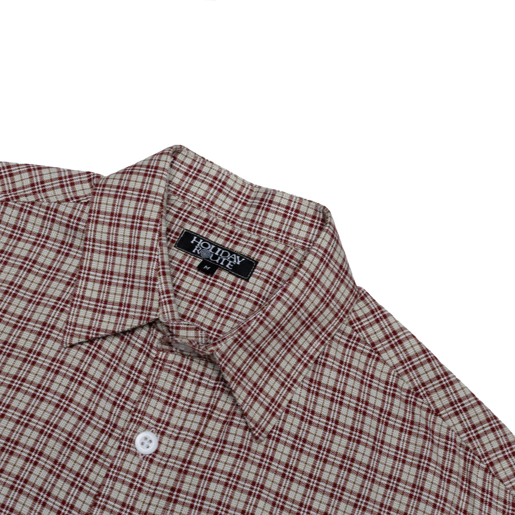 Holiday Route 'Texture Pocket' Button Up Shirt (Red/Cream)
