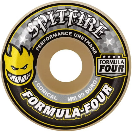 SPITFIRE WHEELS - FORMULA FOUR CONICAL NATURAL/YELLOW 99A 56MM