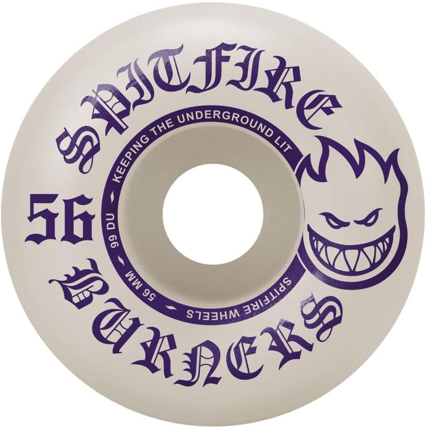 Spitfire Skateboard Wheels Burners 56Mm 99A White/Purple