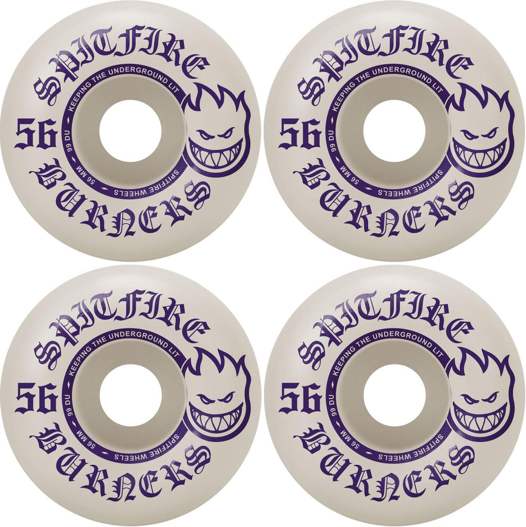 Spitfire Skateboard Wheels Burners 56Mm 99A White/Purple