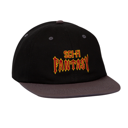 SCI-FI FANTASY BIKER LOGO HAT - BLACK/GUN METAL