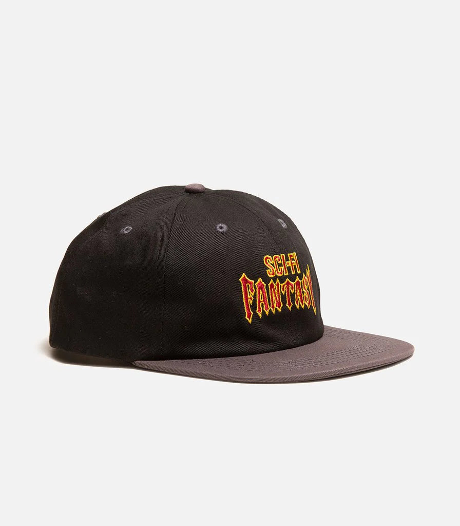 SCI-FI FANTASY BIKER LOGO HAT - BLACK/GUN METAL