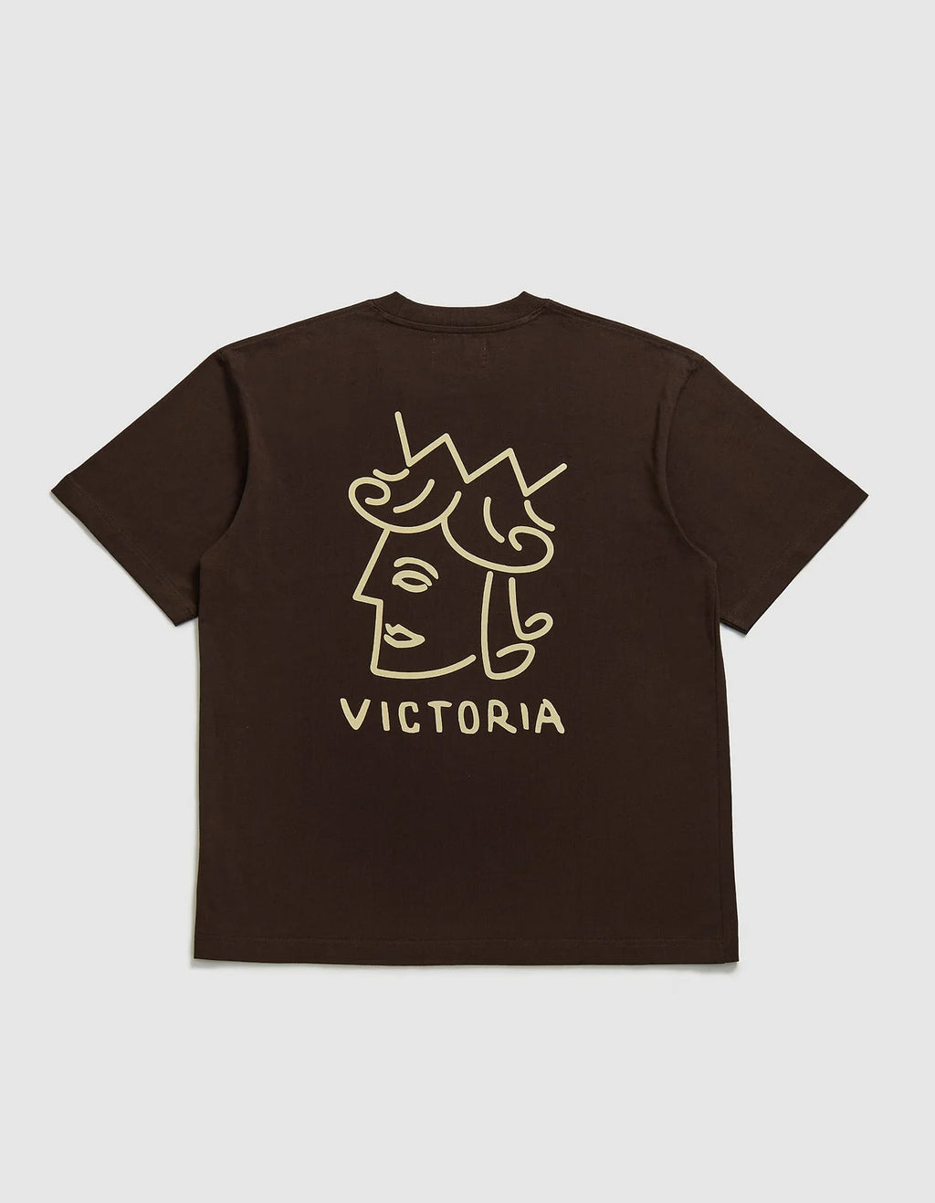 VICTORIA 'Queenhead Logo' T-Shirt (Brown)