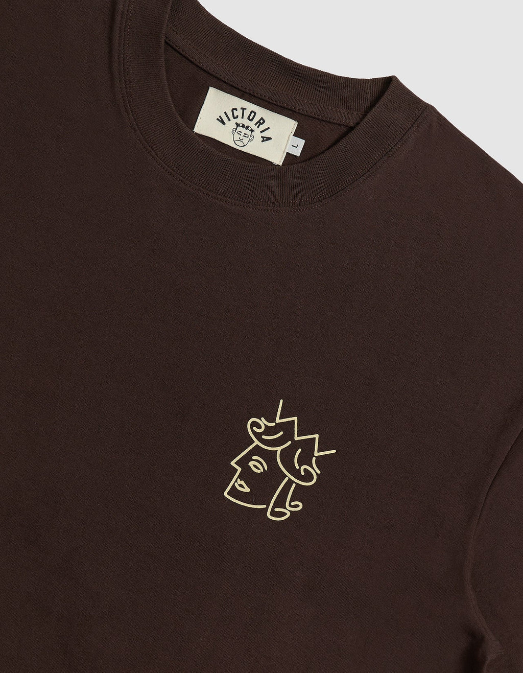 VICTORIA 'Queenhead Logo' T-Shirt (Brown)