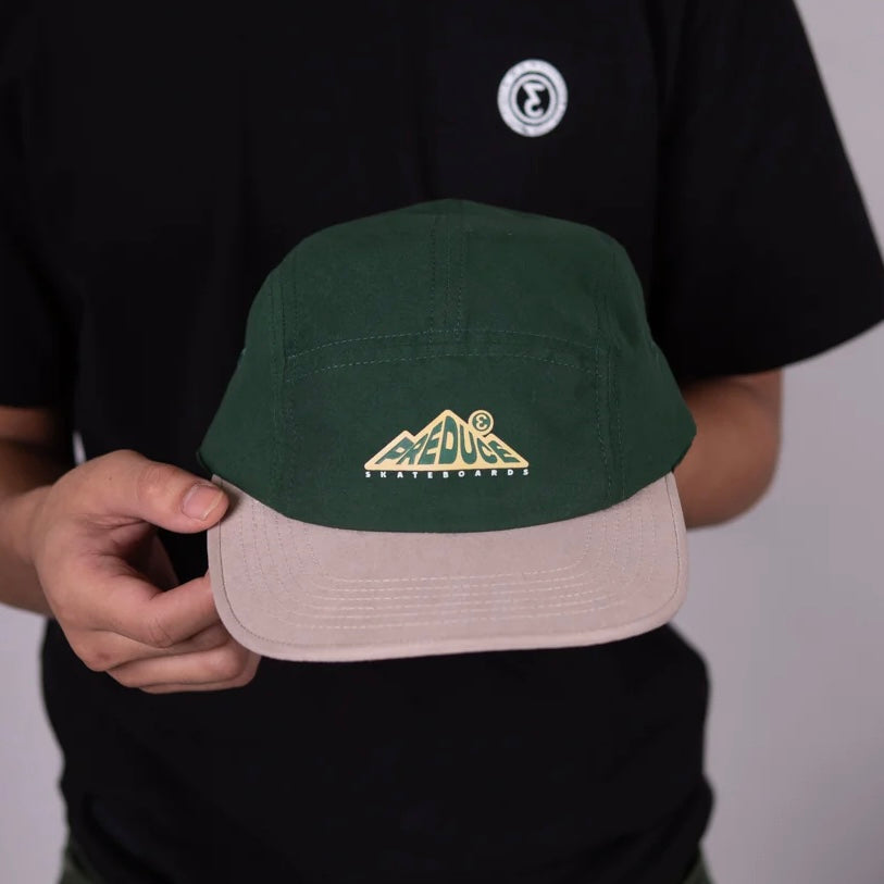 Preduce Skateboards 'Camping Racer' 5 Panel Hat (Forest Green/Wheat)