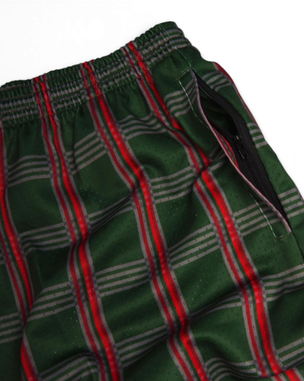 Lola's 'Check Mate’ Mesh Shorts (Green/Red)
