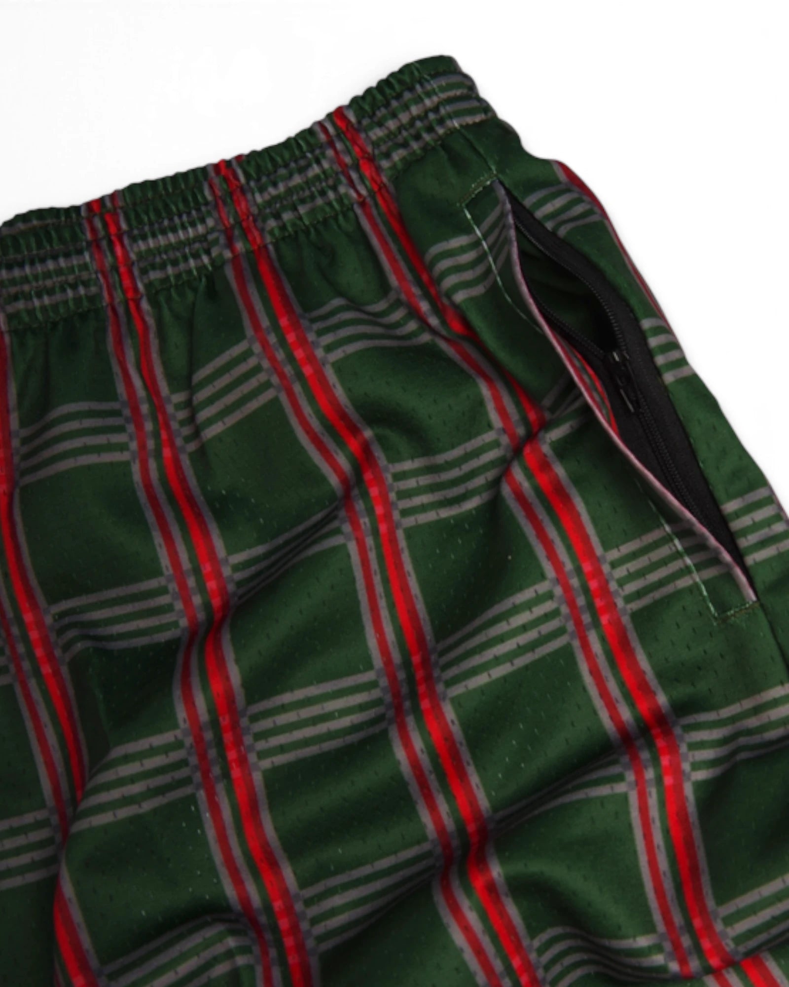 Lola's 'Check Mate’ Mesh Shorts (Green/Red)