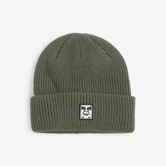 OBEY Mid Icon Patch Cuff Beanie (Dull Army)