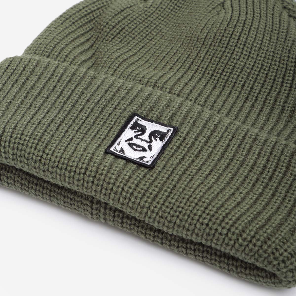 OBEY Mid Icon Patch Cuff Beanie (Dull Army)