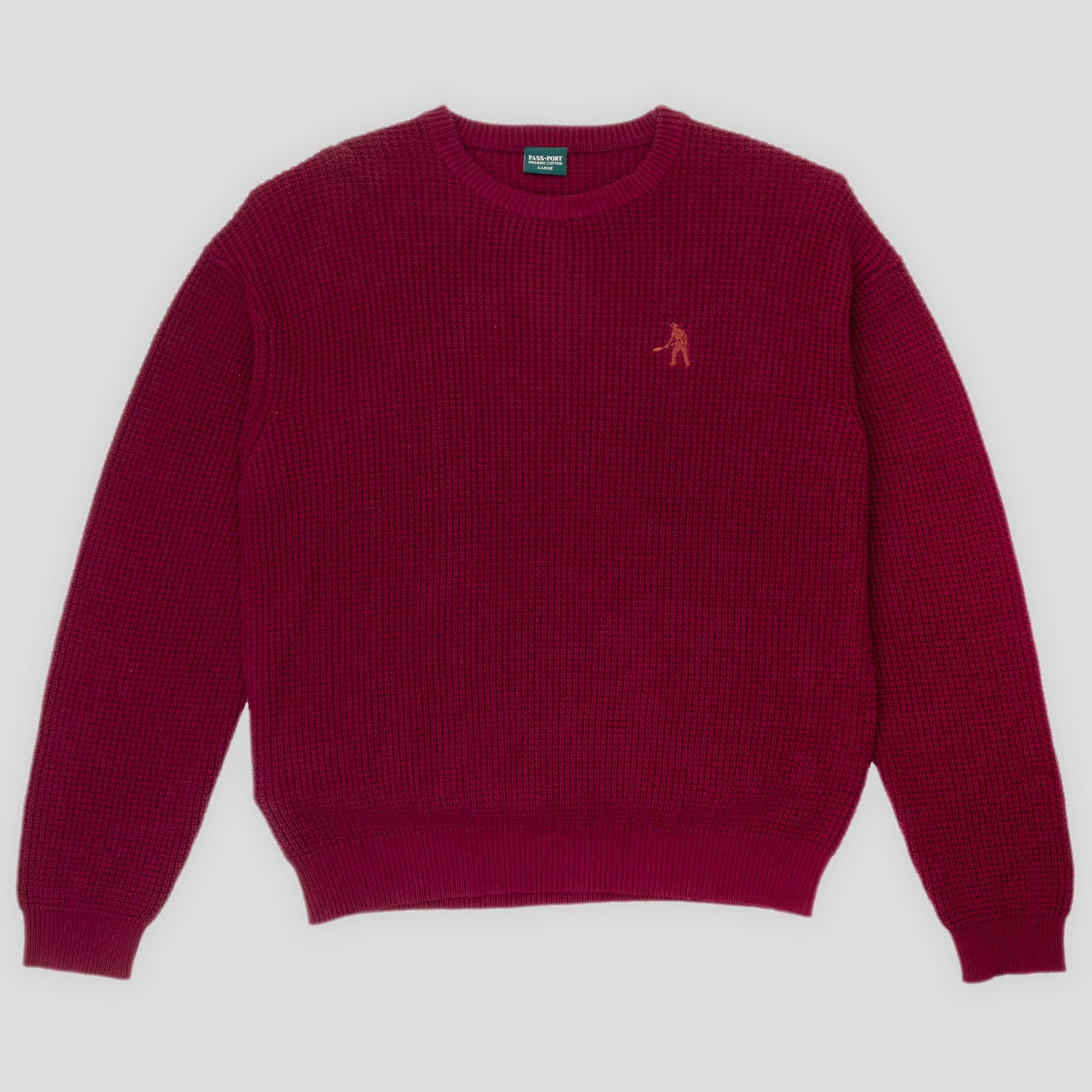 Pass~Port 'Organic Cotton Waffle Knit Sweater' Sweater (Maroon)