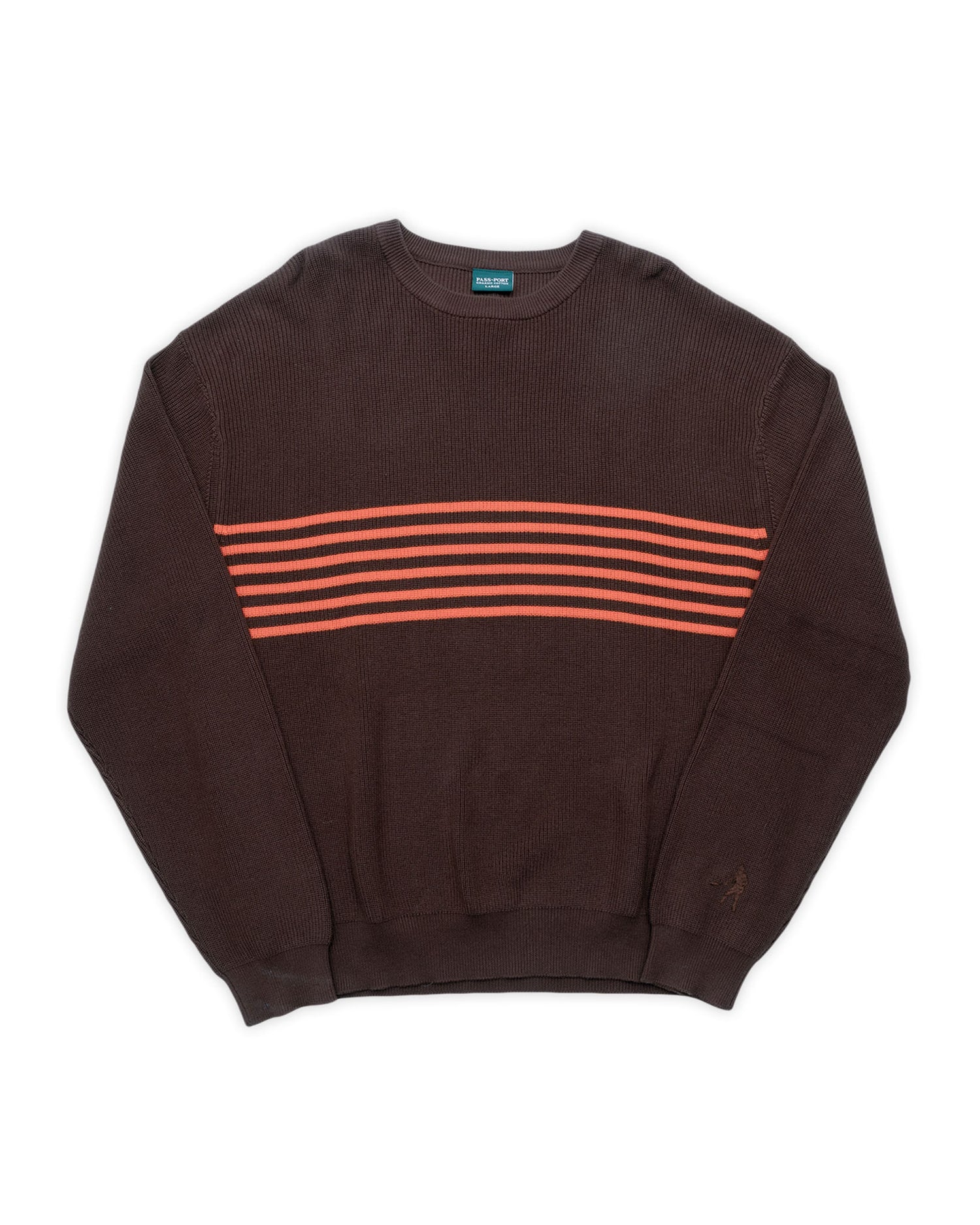 Pass~Port 'Organic Cotton Stripe Knit' Sweater (Choc/Orange)