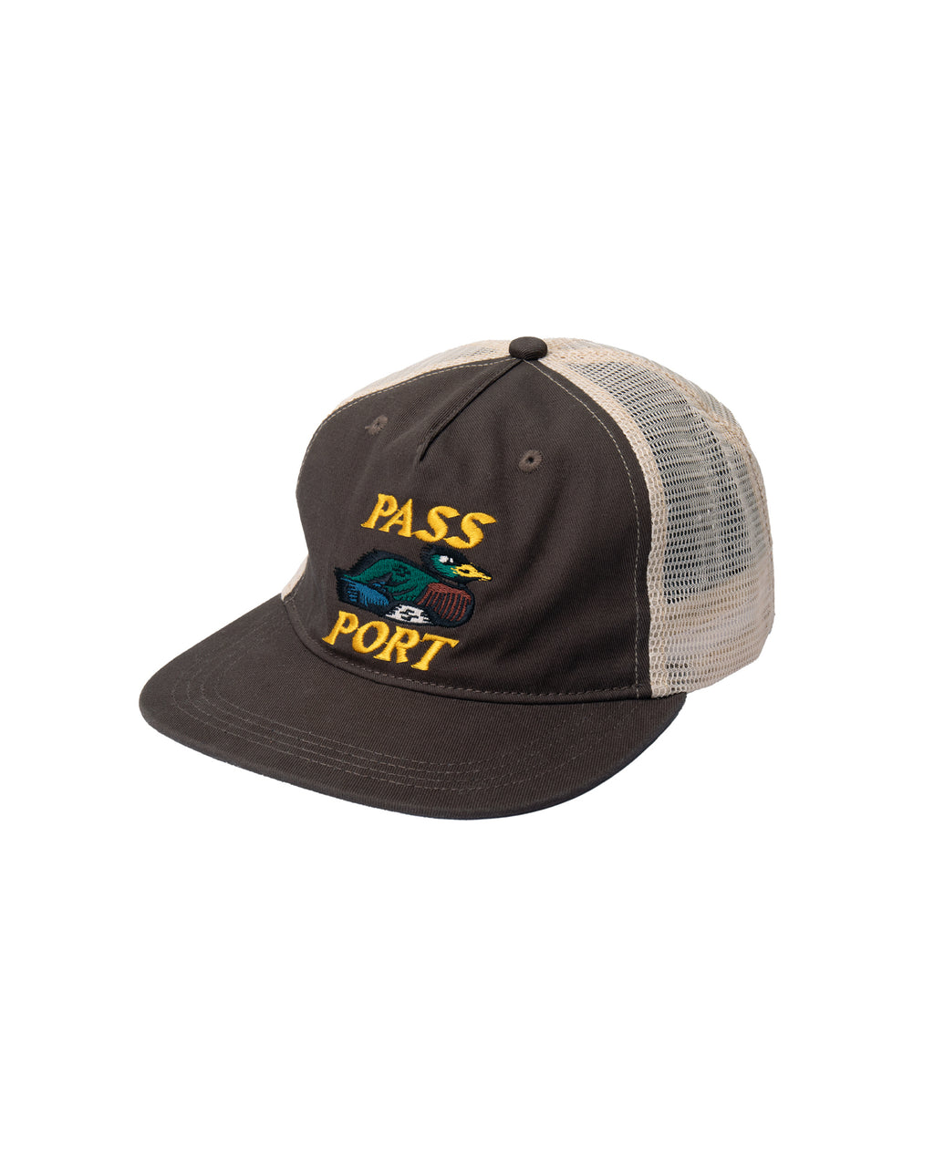 Pass~Port 'Fast Duck Workers' Trucker Cap (Bark/Elm)