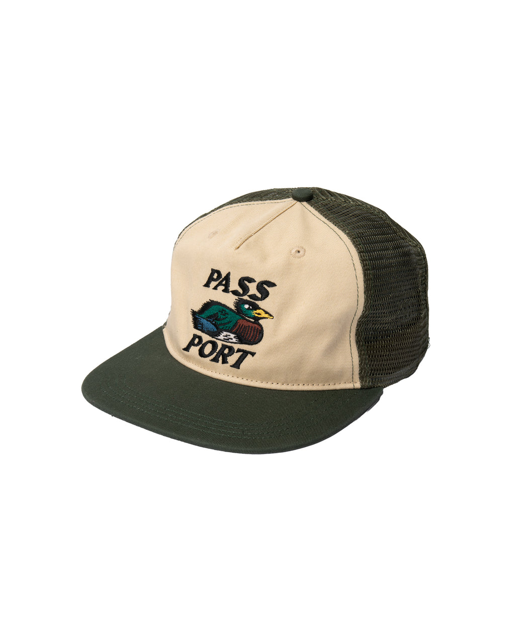 Pass~Port 'Fast Duck Workers' Trucker Cap (Cream/Elm)