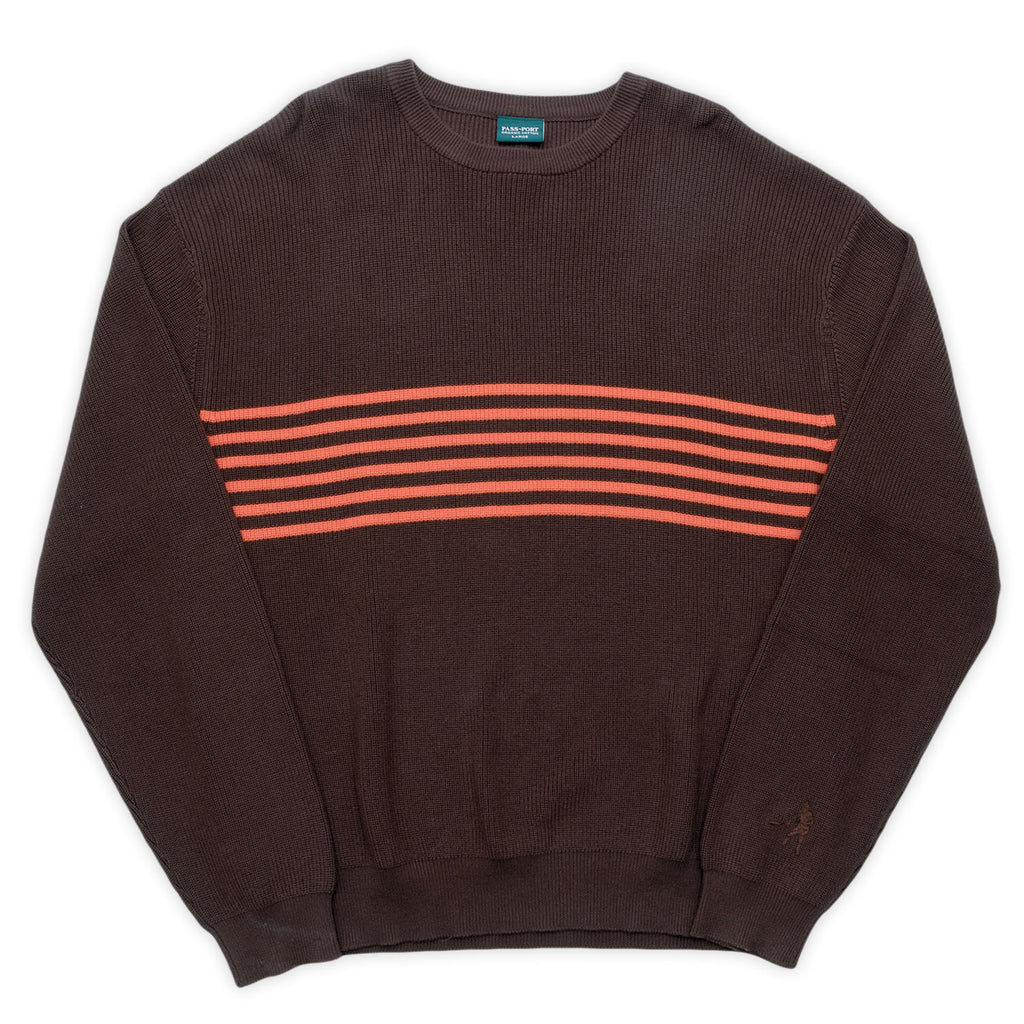 Pass~Port 'Organic Cotton Stripe Knit' Sweater (Choc/Orange)