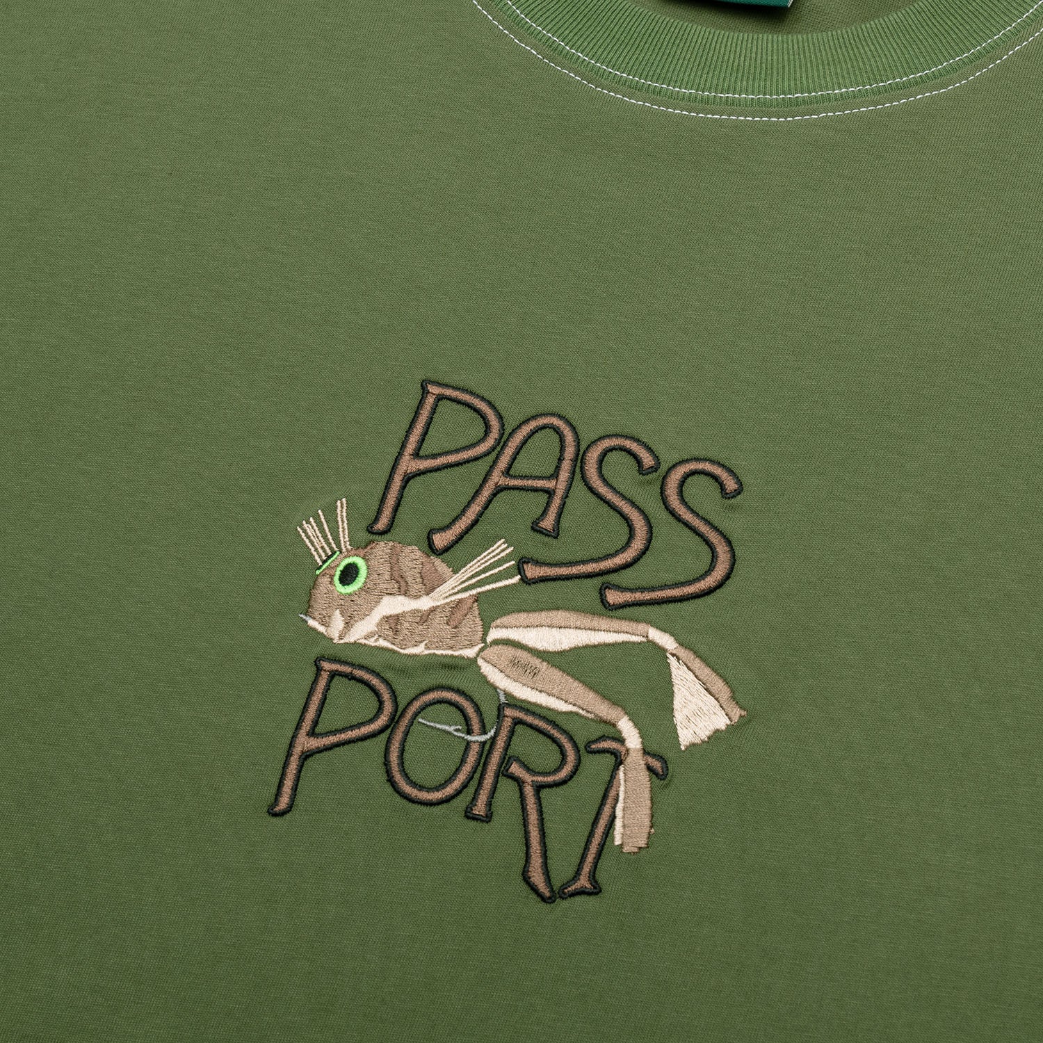 Pass~Port 'Frog Lure' T-Shirt (Dark Olive)