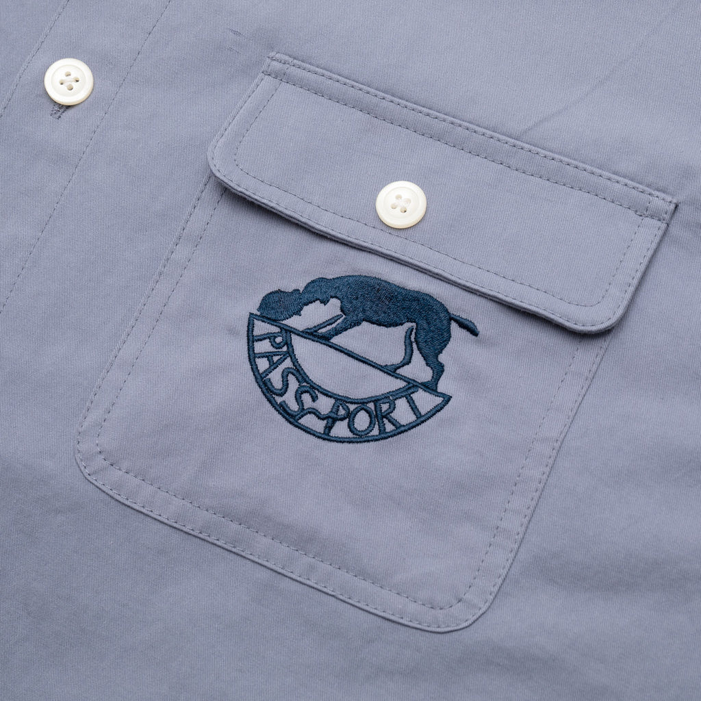 Pass~Port 'Fretworks Vineyard' Long-Sleeve Shirt (Steel Blue)