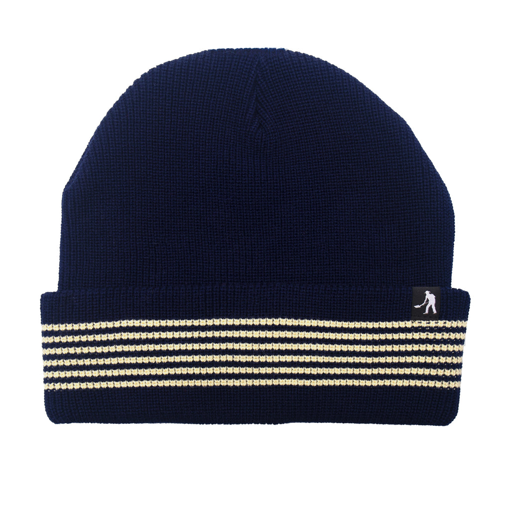 Pass~Port 'Organic Cotton Stripe Knit' Beanie (Navy/Cream)