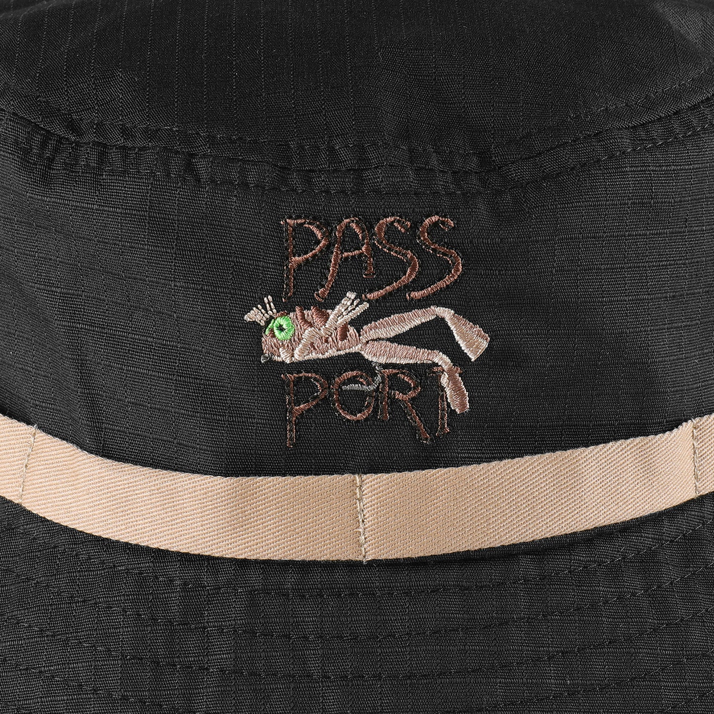 Pass~Port Frog Lure Anglers Bucket Hat (Black)