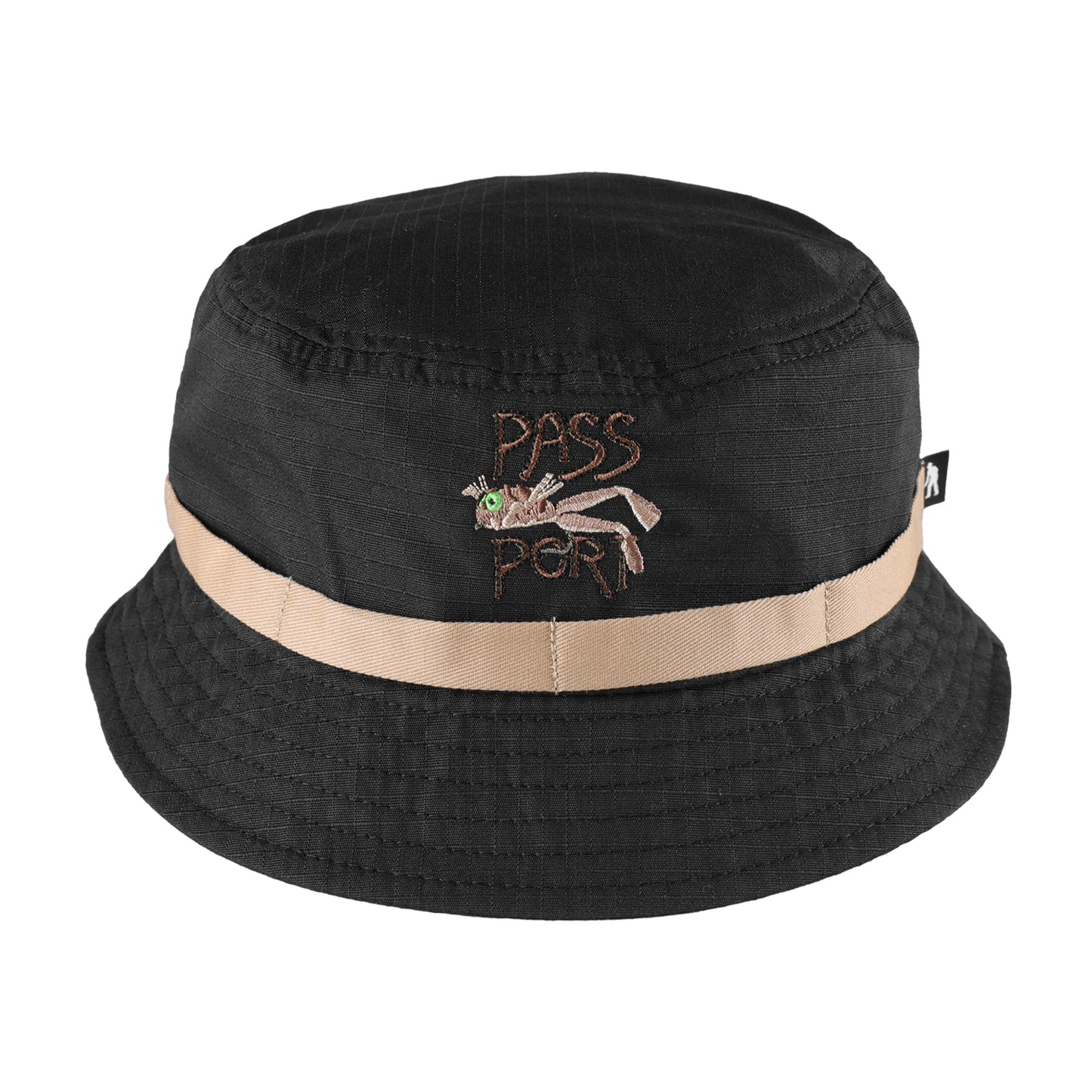 Pass~Port Frog Lure Anglers Bucket Hat (Black)