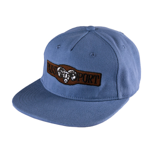 Pass~Port Ram Heavy Canvas Workers Cap (Steel Blue)