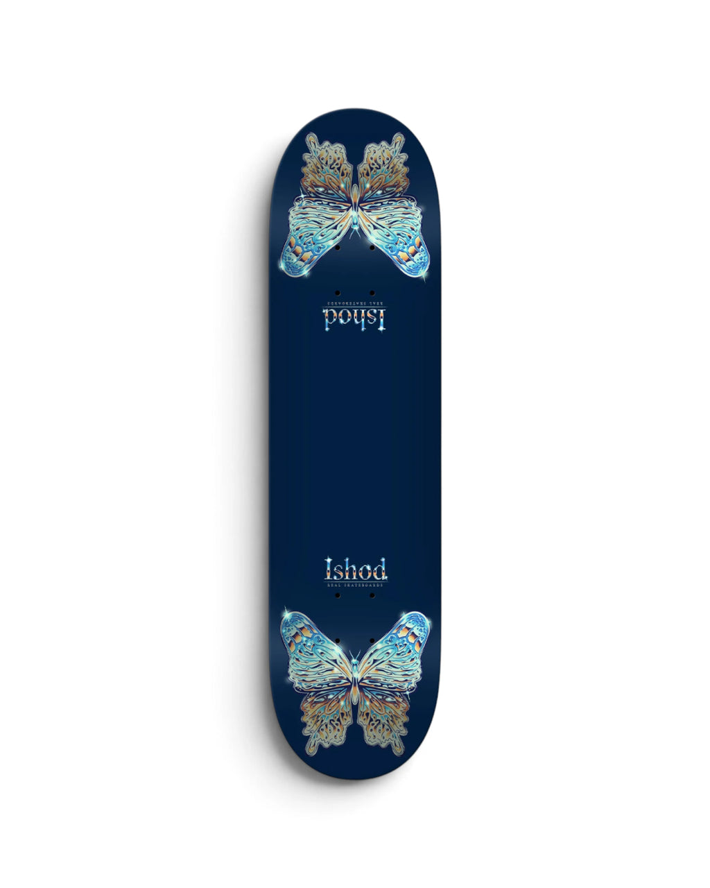 Real 8.25" 'Ishod Mariposa Chrome Redux Twin Tail' Deck (Navy)