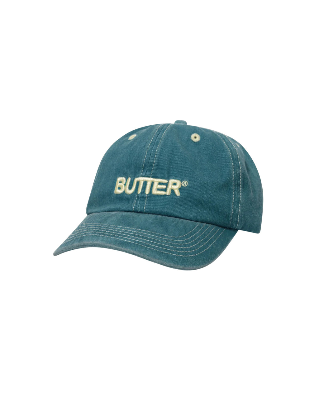 Butter Goods 'Rounded Logo' 6 Panel Cap (Washed Ocean)